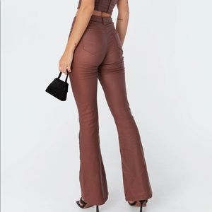 Edikted Brown Leather Pants (Luna Faux Leather)